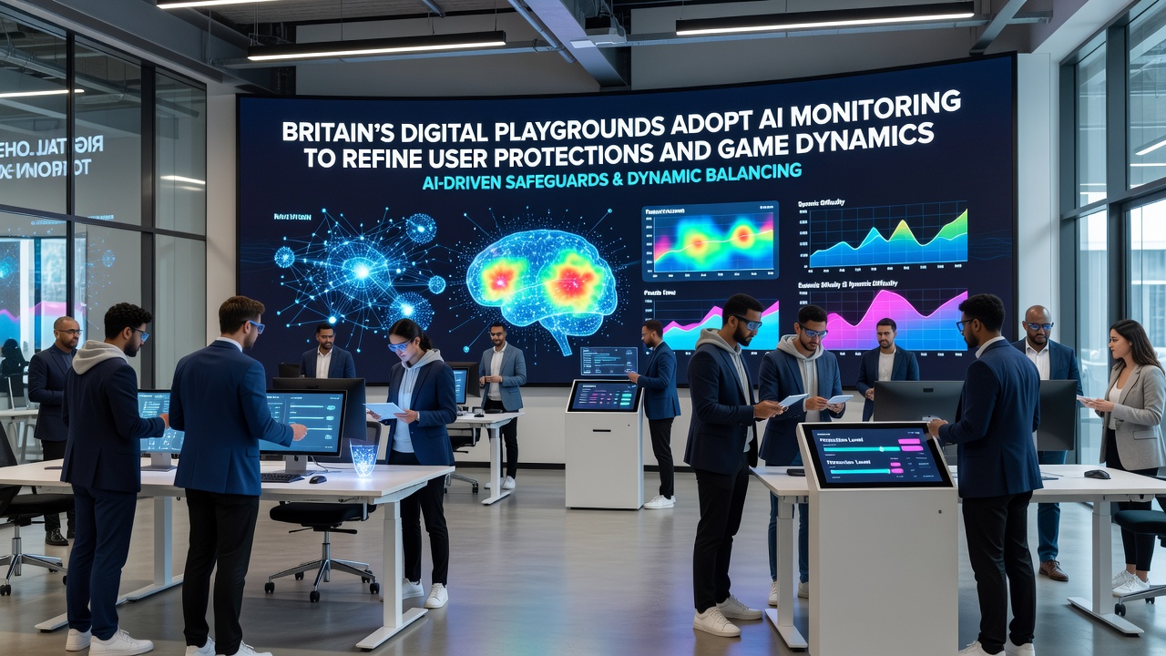 Players engaging with adaptive online games where AI refines dynamics in real time on UK platforms