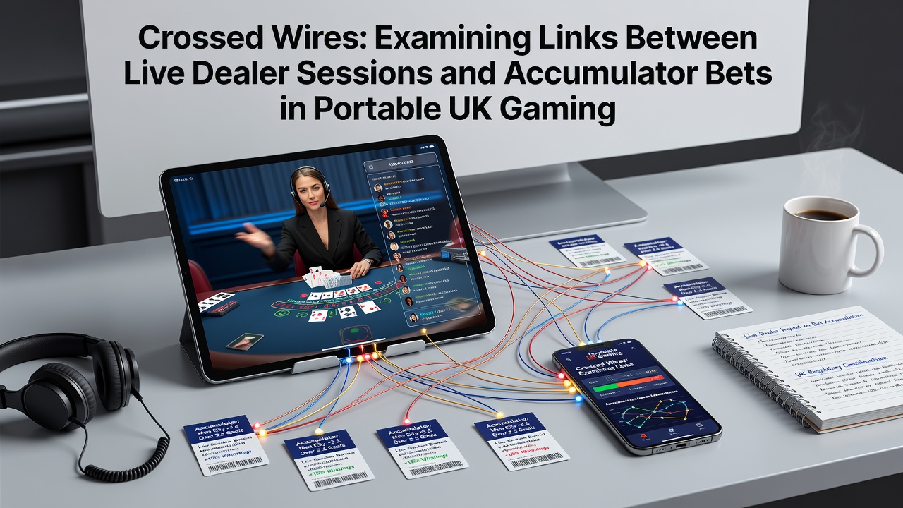 Split-screen view of live dealer table and multi-leg accumulator slip on a tablet device