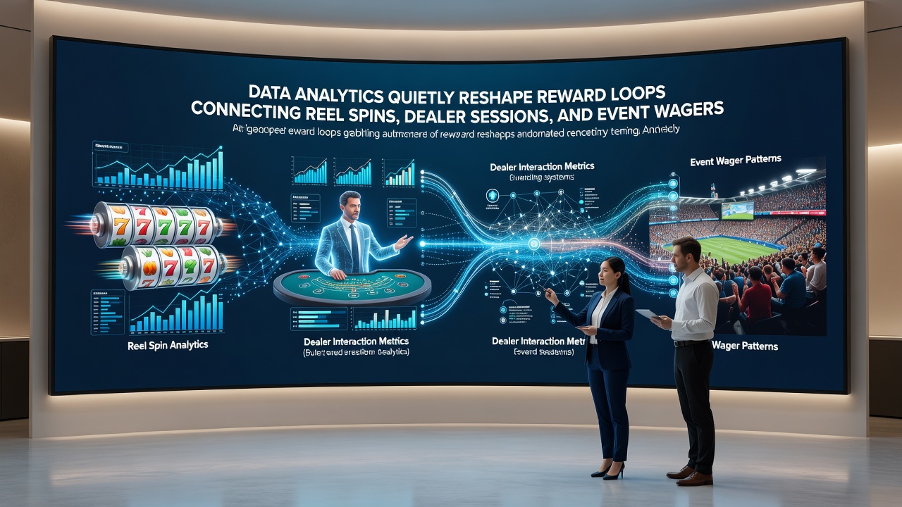 Analytics team reviewing real-time reward allocation across multiple gaming verticals
