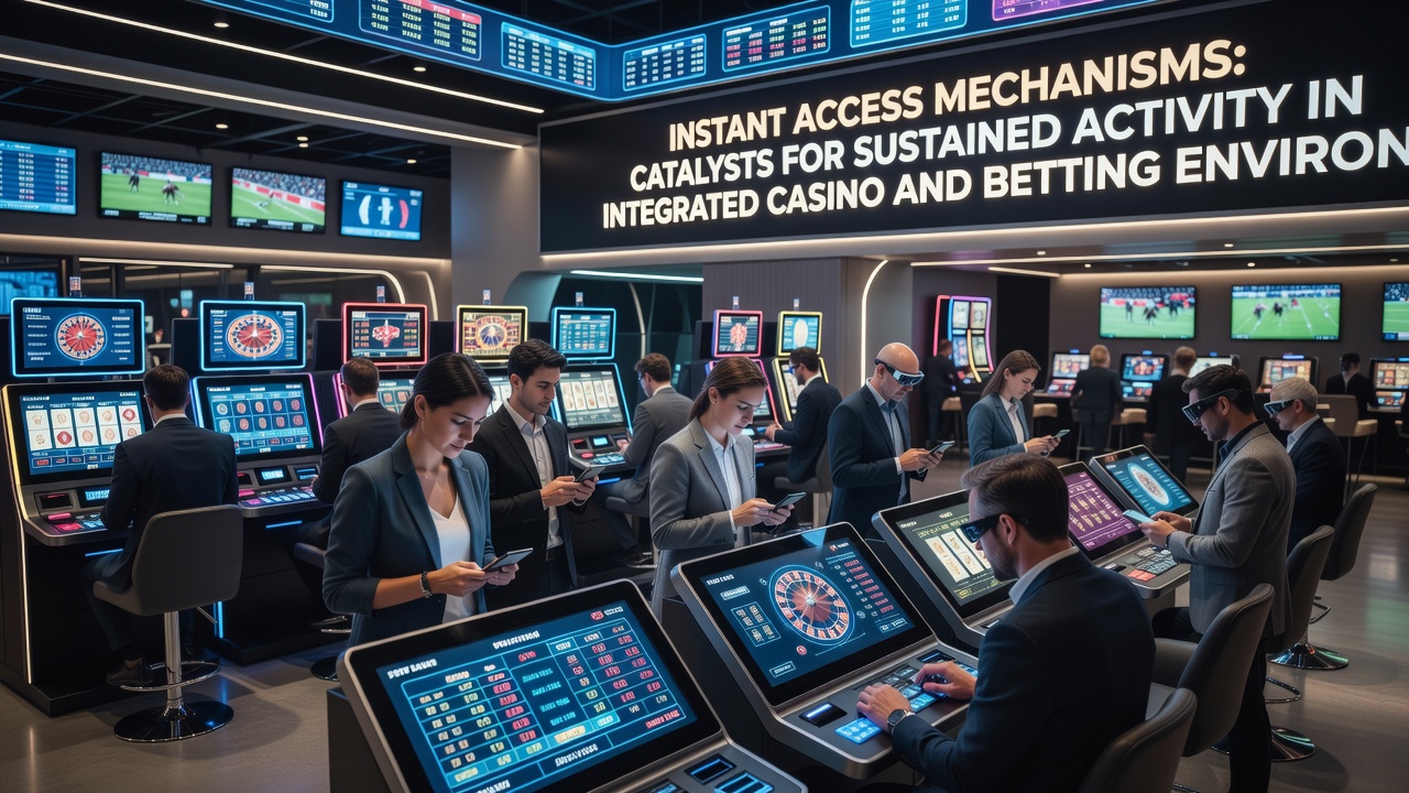 Diagram showing seamless transitions between mobile slots, live roulette tables, and football betting markets enabled by instant access features