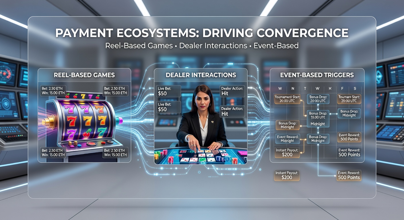 Unified wallet interface showing balance flow between slots, live tables, and sports markets