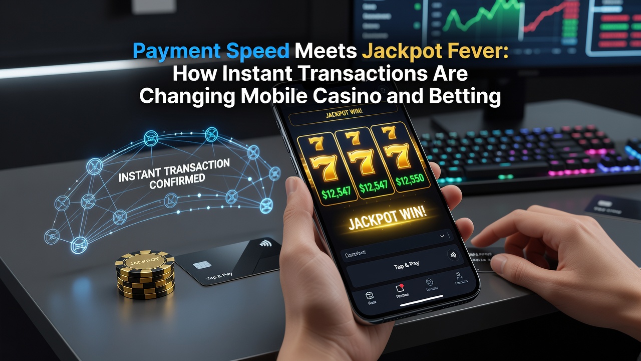 Close-up of a progressive jackpot meter on a mobile betting app alongside fast withdrawal confirmation