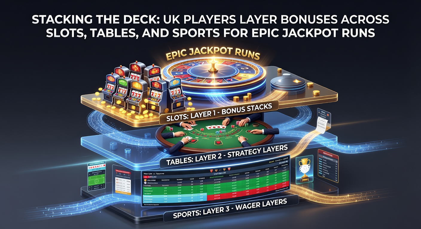 Dynamic screenshot of a UK betting dashboard with active bonuses stacked on a jackpot slot, live poker table, and NBA betting slip, displaying cascading win multipliers